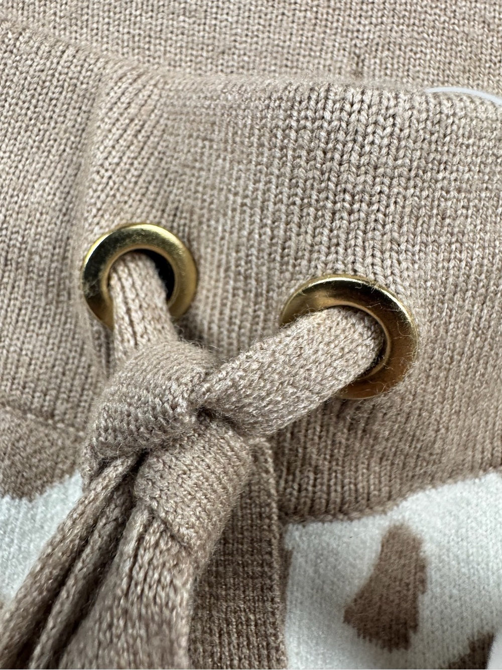 Ann Taylor Womens Small Sweater Knit Leopard Joggers Pants Drawstring Cuff Ankle - Picture 7 of 14